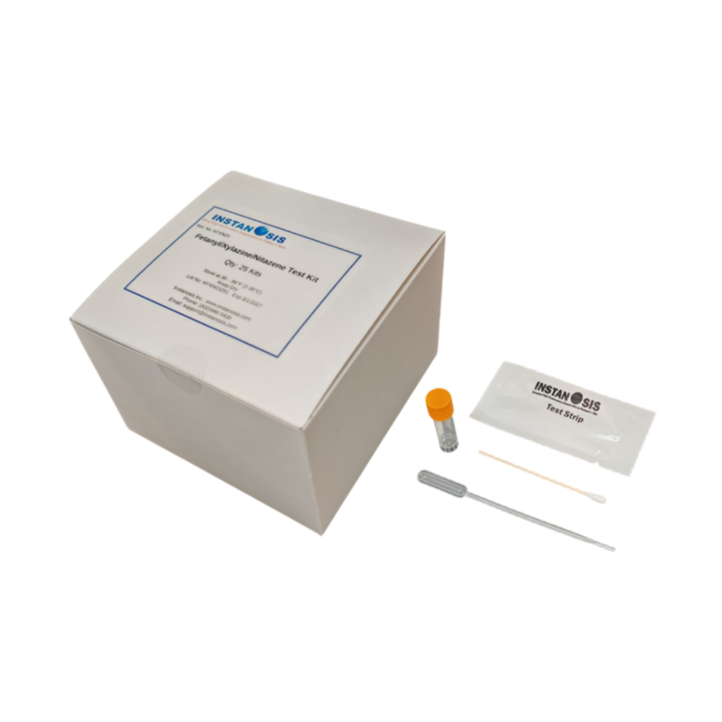 Fentanyl/Xylazine/Nitazene test kit, for forensic and harm reduction applications, 25 tests