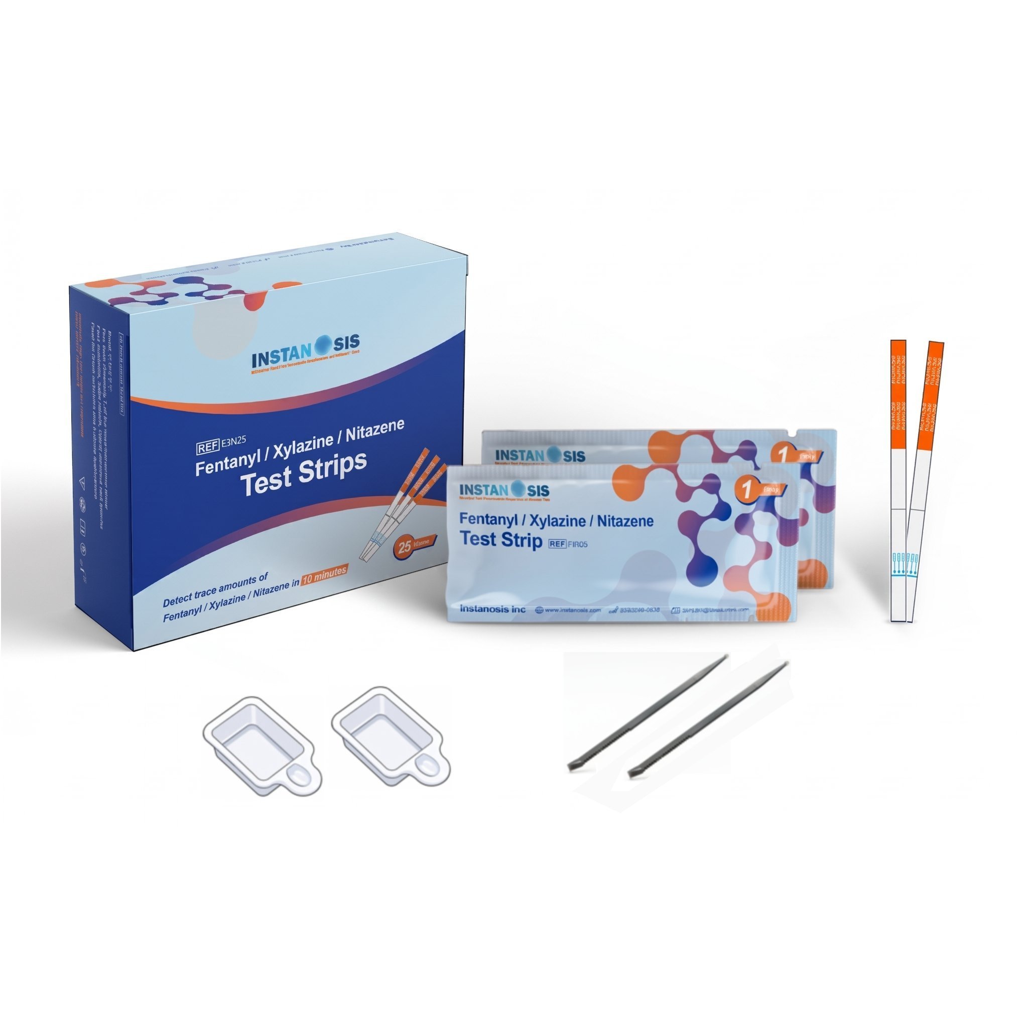 3-in-1 Fentanyl/Xylazine/Nitazene test kit, sample preparation tools included